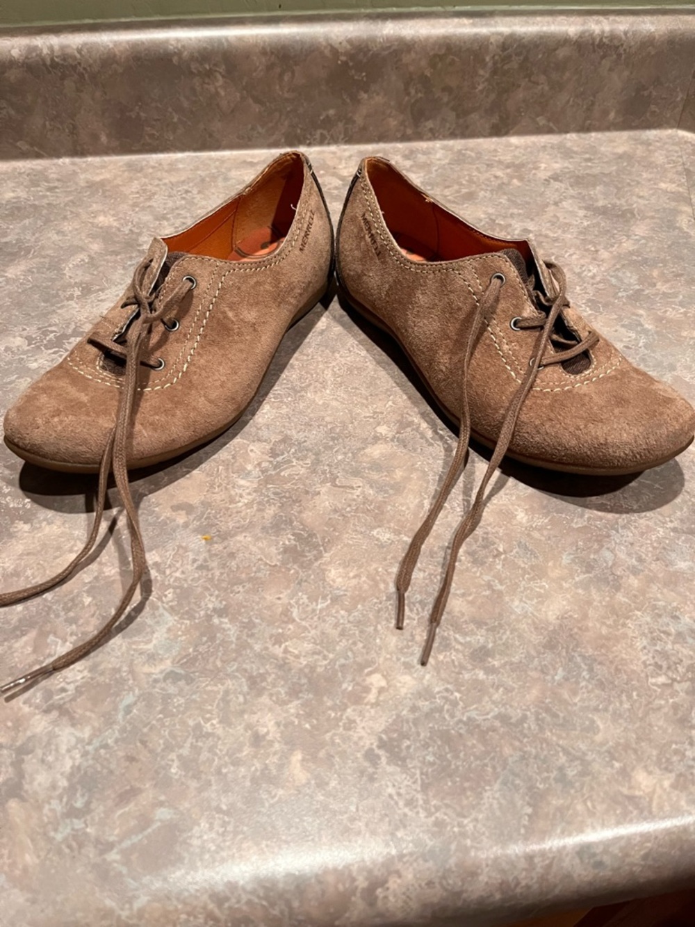 Merrell Women's Tan Suede Lace-Up Oxfords - Picture 3 of 6